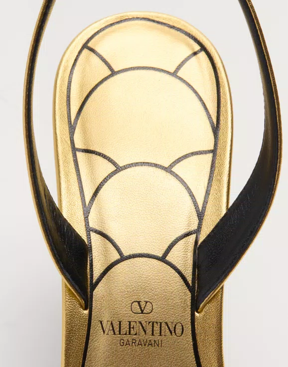 Valentino Ladycrush Sandal In Laminated Nappa With Crystals 85Mm - Image 3